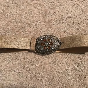 Olga Santini leather Belt with rhinestones